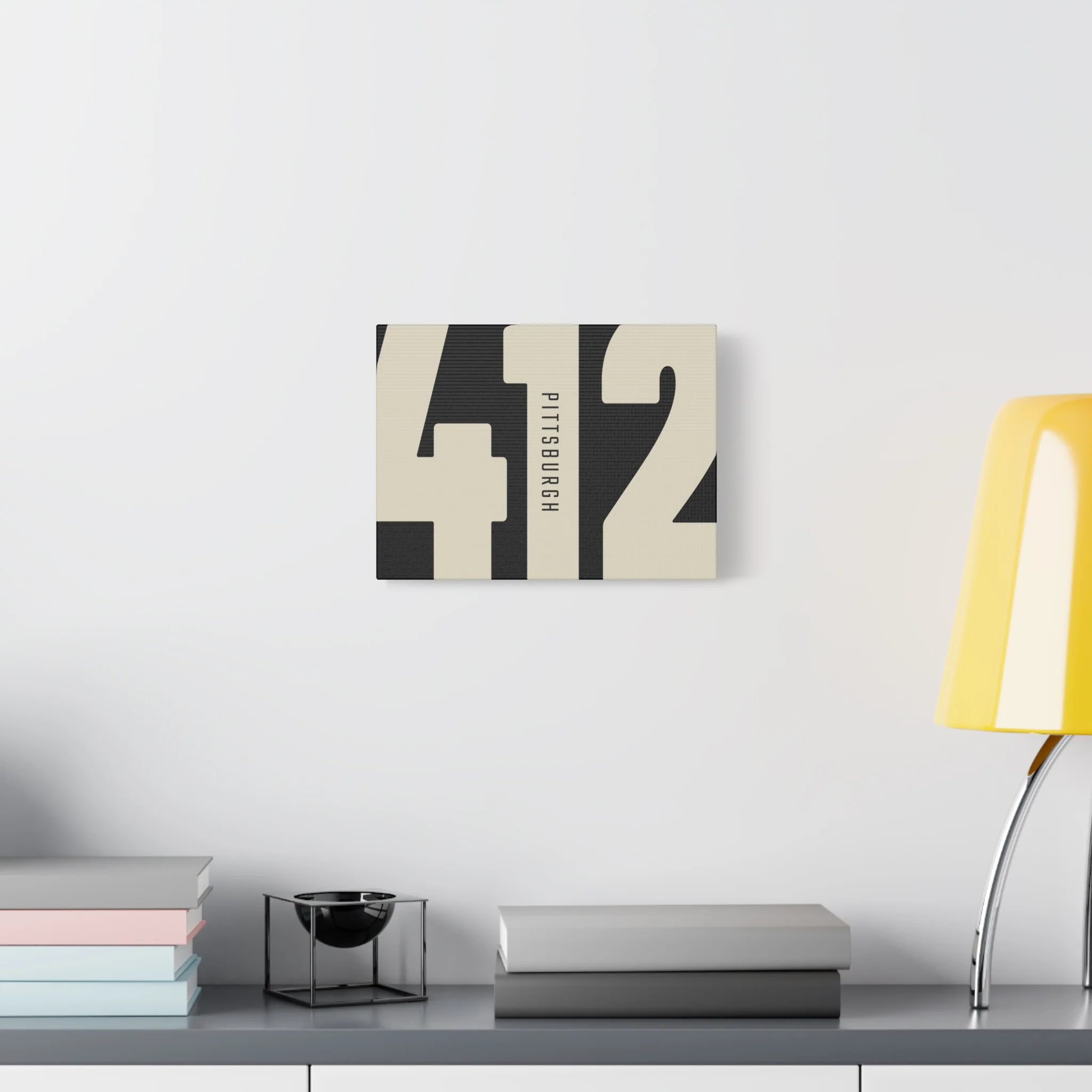 412 Vintage Pittsburgh Canvas Wall Art — Modern Minimalist City Area Code Print - Image 3
