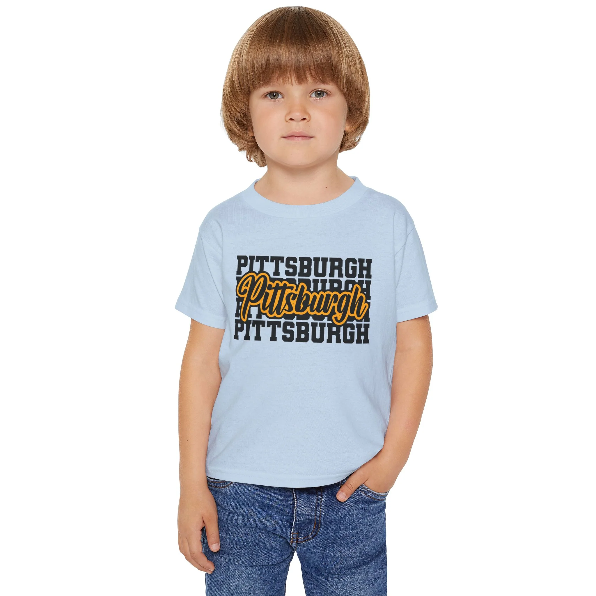 Pittsburgh Typography Script Toddler T-Shirt — Retro City Pride Tee - Image 10