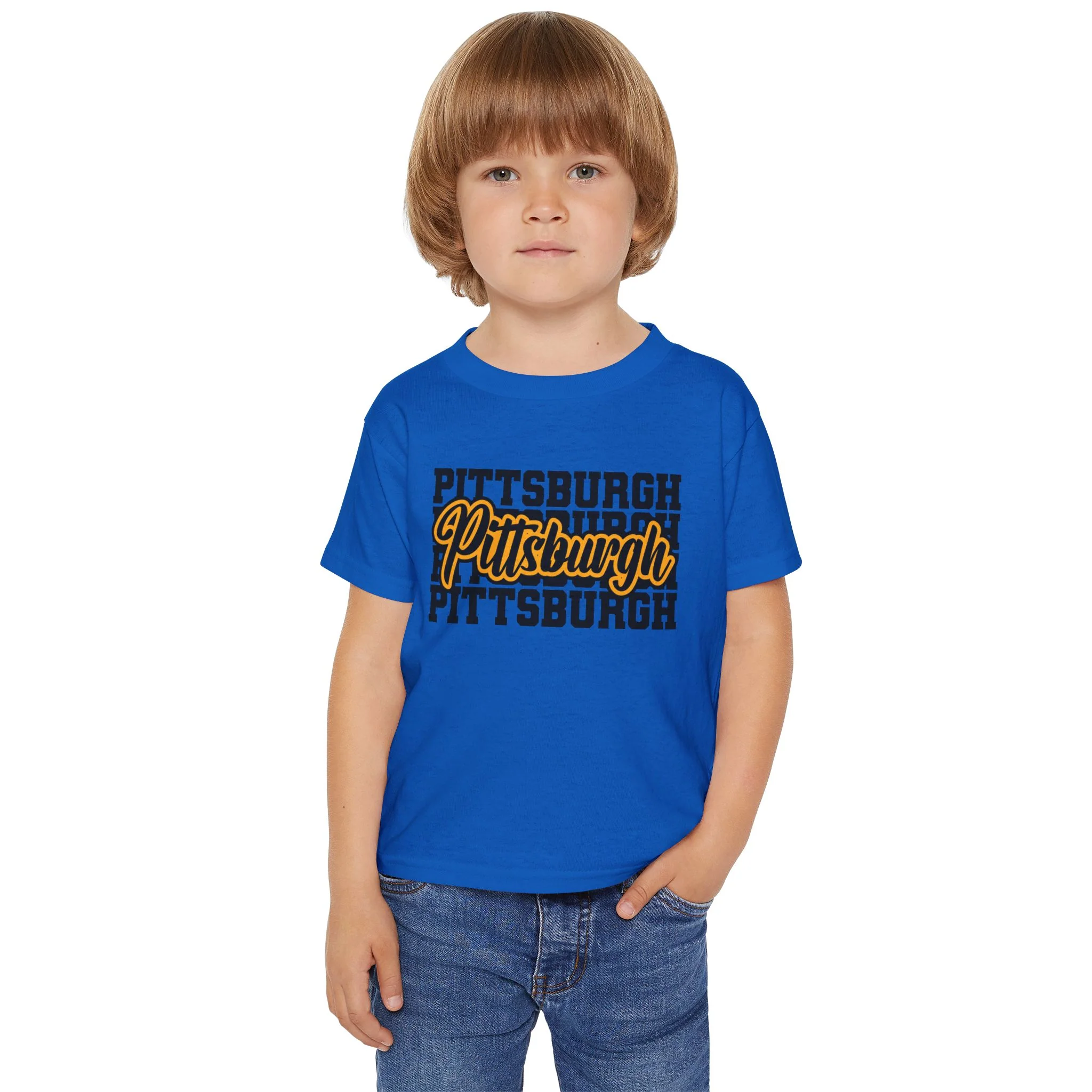 Pittsburgh Typography Script Toddler T-Shirt — Retro City Pride Tee - Image 11