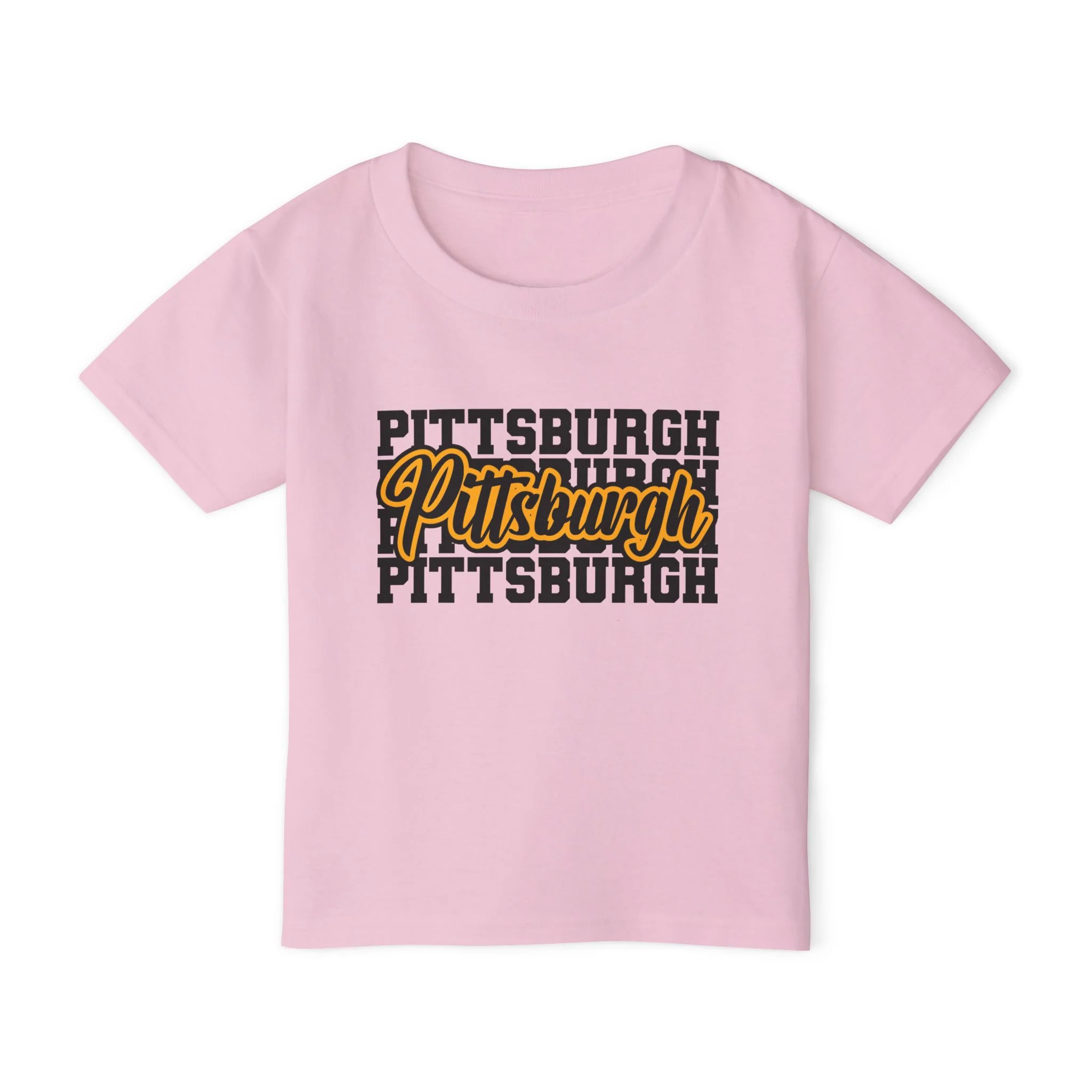 Pittsburgh Typography Script Toddler T-Shirt — Retro City Pride Tee - Image 5