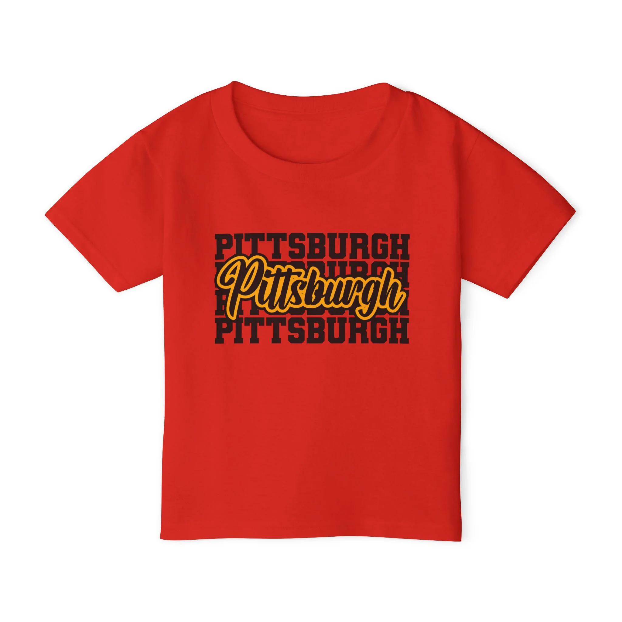 Pittsburgh Typography Script Toddler T-Shirt — Retro City Pride Tee - Image 6