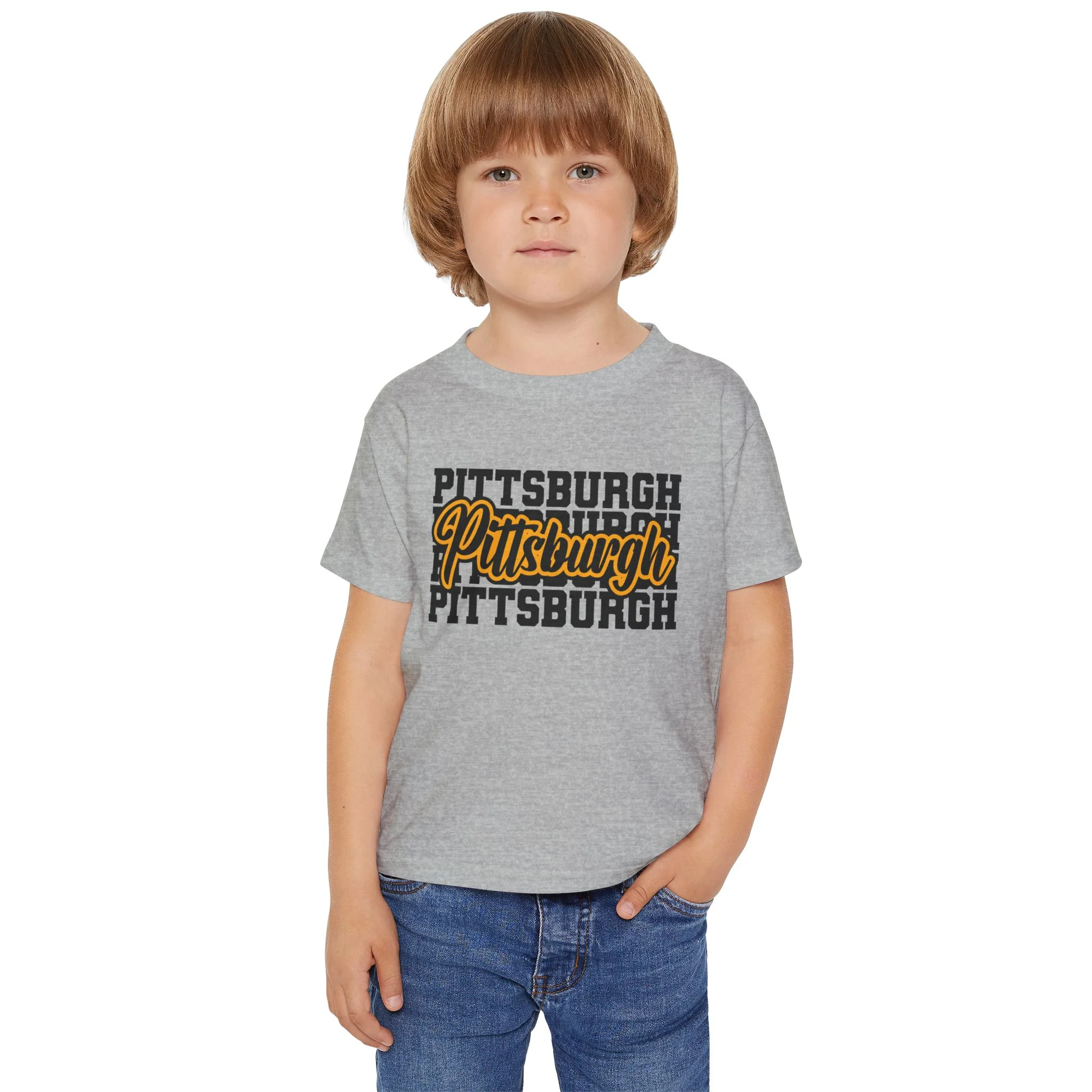Pittsburgh Typography Script Toddler T-Shirt — Retro City Pride Tee - Image 8